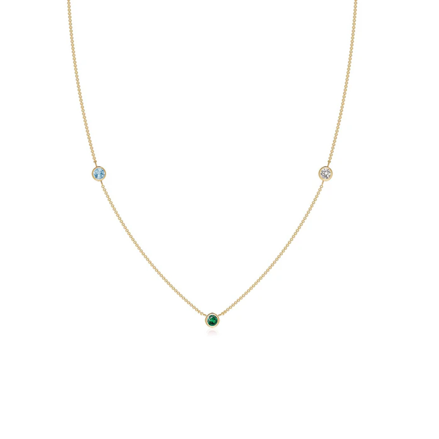 Customized Birthstone Station Necklace